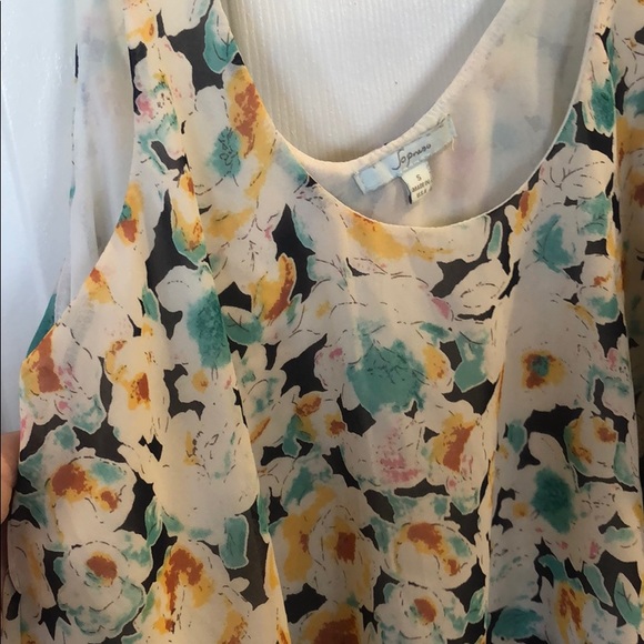 Floral, Layered Thin Sheer Tank Top with Lining. - Picture 2 of 4